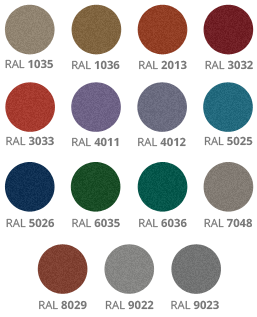 Pearl colors RAL-cost option-mobile Image of Available pearl colours for Alluser security doors - (cost option)